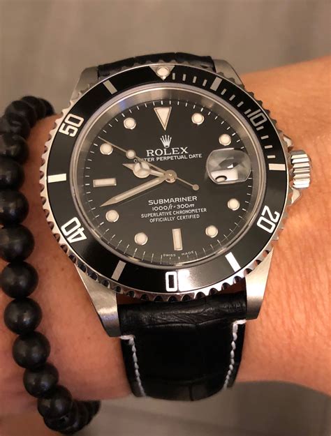 rolex black strap watches|rolex watch straps for sale.